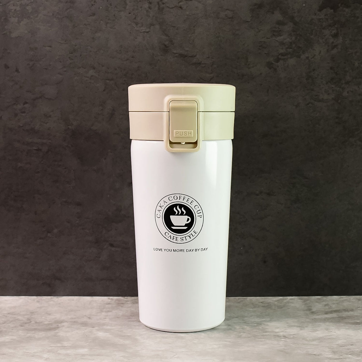 Close-up of coffee flask specifications
