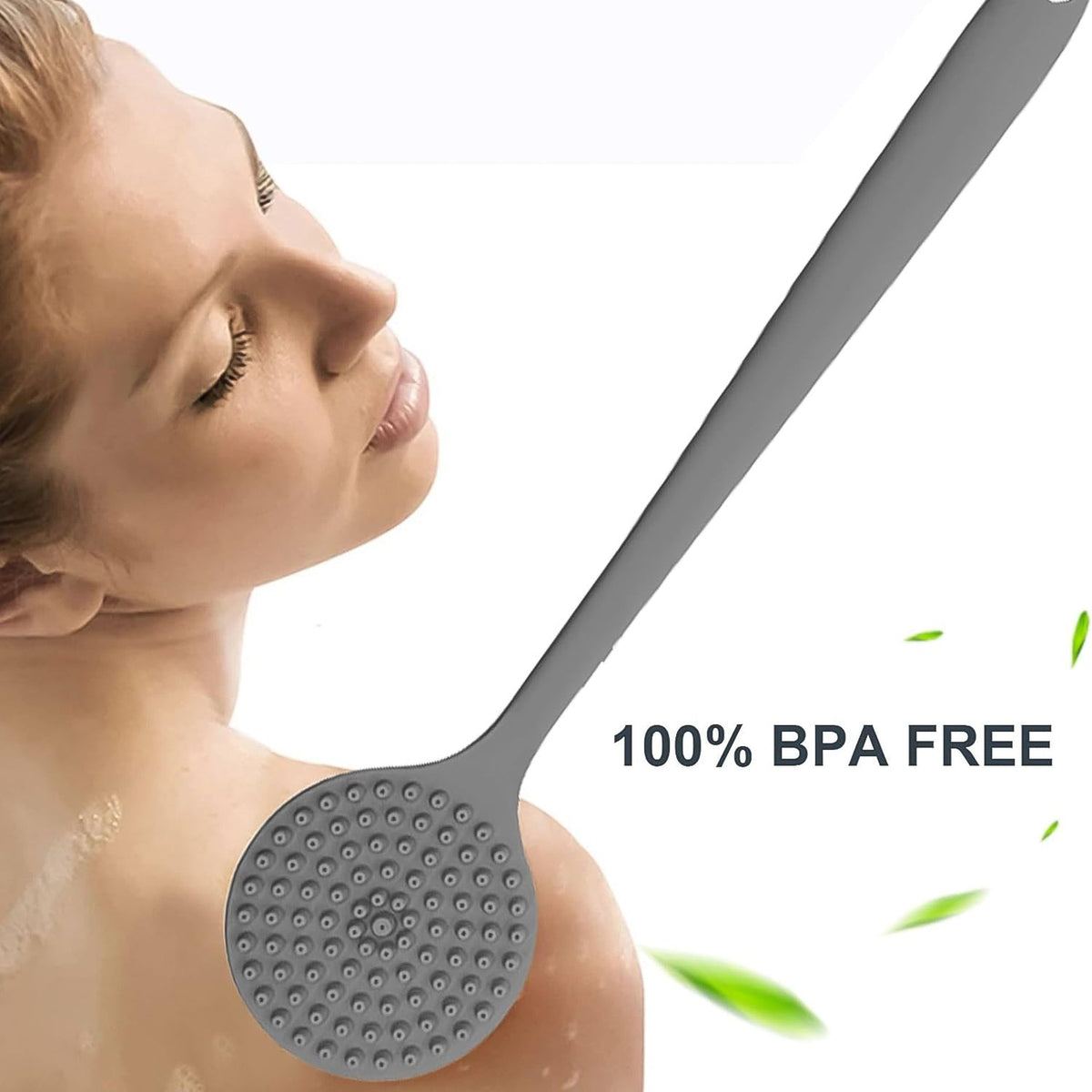 Hanging hole for storage on the silicone back scrubber brush