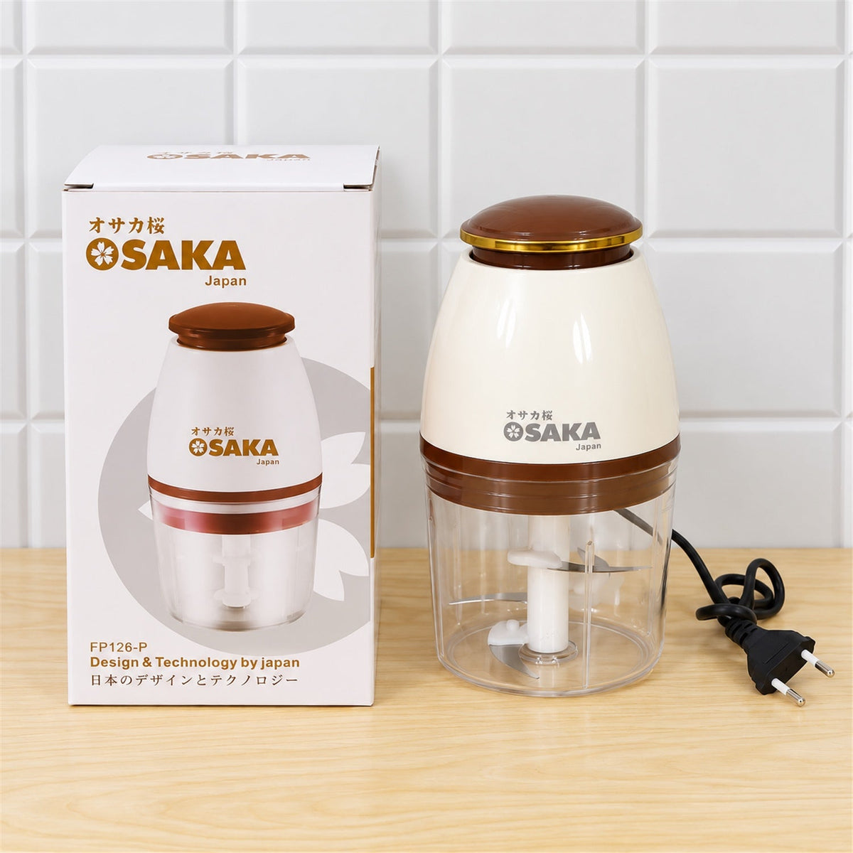 Electric vegetable chopper in kitchen use