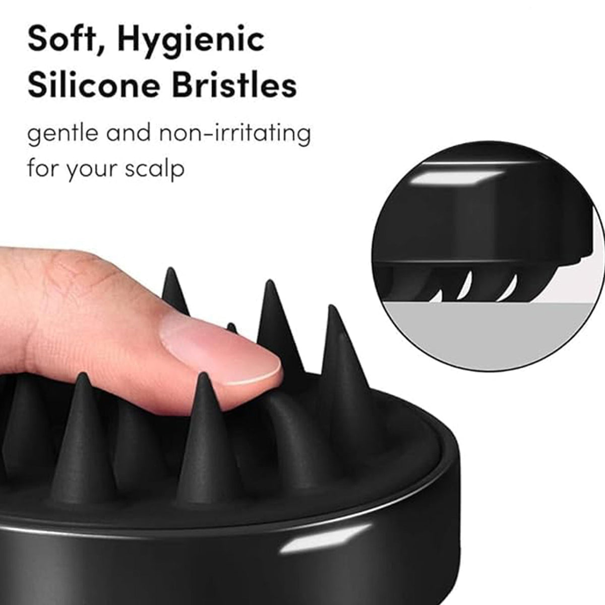 Using the scalp massager brush with shampoo